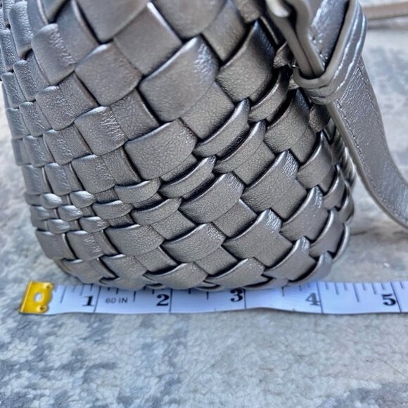 Silver Braided Vegan Leather Crossbody Bag - Picture 10 of 10